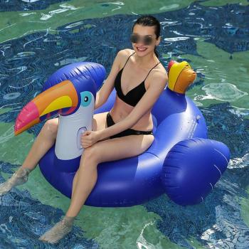 one pc pvc fabric toucan shape self inflating swimming ring(200*200*105cm)