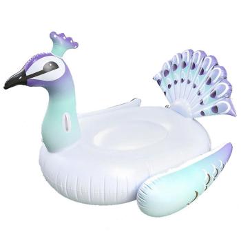 one pc pvc fabric peacock shape self inflating swimming ring(150*105*110cm)
