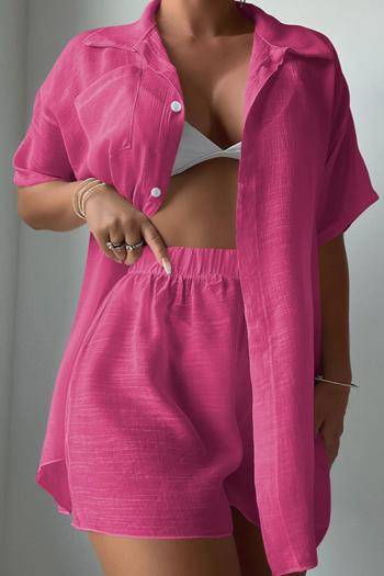 stylish 5 colors short sleeve blouse & shorts set cover-up(no underwear)
