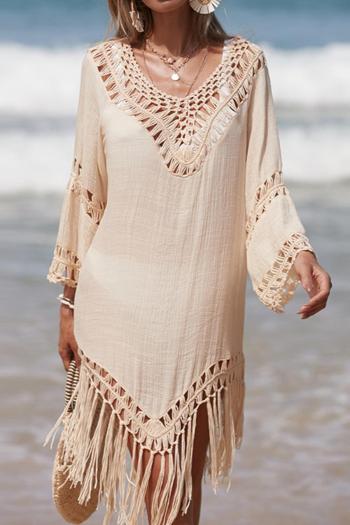 sexy cut out crochet 5 colors tassel loose cover-up(only cover-up)