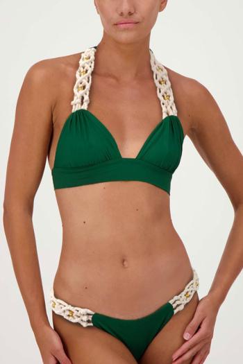 sexy 3 colors woven rope design padded halter-neck bikini set