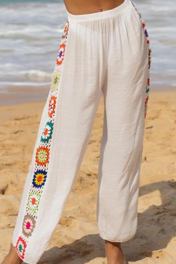 stylish 5 colors hollow crochet stitching beach pants cover-up