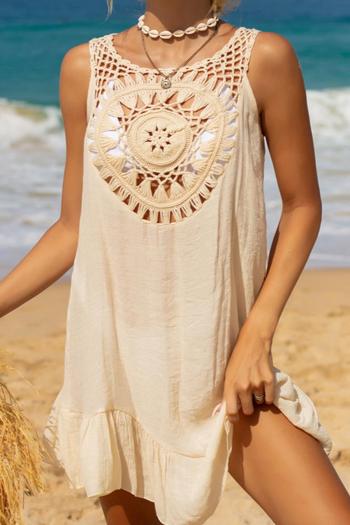 sexy 3 colors cut out crochet stitching beach dress cover-up(only cover-up)