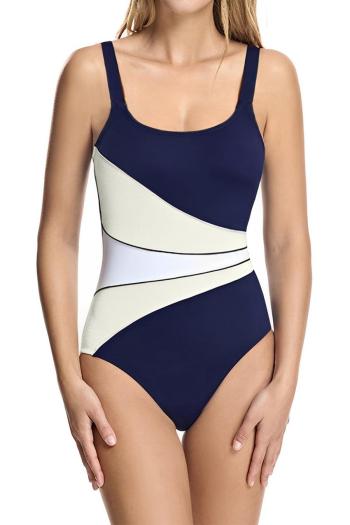 sexy classic color-block padded backless one-piece swimsuit
