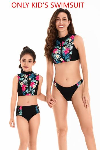 family couple style girls teen floral printing tankini set(104-128 no padded, 140-164 with padded)