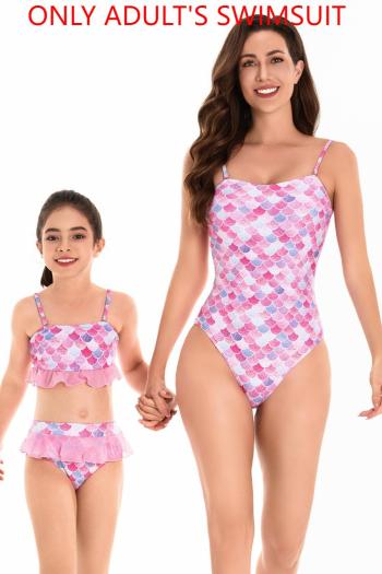mom parent-child fish scale print padded sling sexy one-piece swimsuit