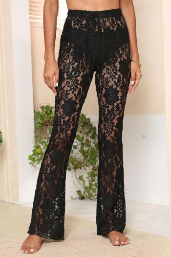 sexy see through lace high waist beach bell-bottoms cover-up(no panty)