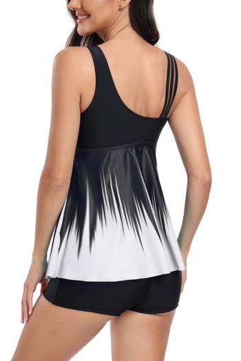 Stylish plus size gradient color 4 colors padded flat angle tankini set