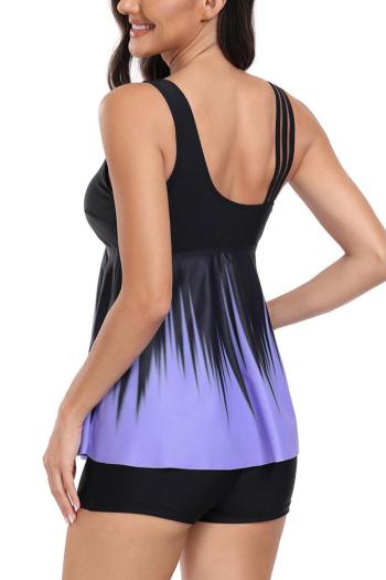 Stylish plus size gradient color 4 colors padded flat angle tankini set