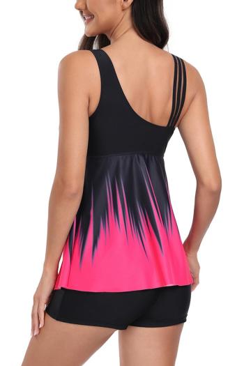 Stylish plus size gradient color 4 colors padded flat angle tankini set