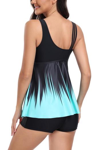 Stylish plus size gradient color 4 colors padded flat angle tankini set