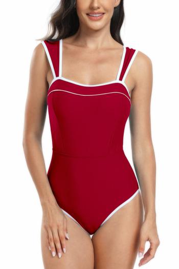 sexy plus size 4 colors padded backless sling one-piece swimsuit