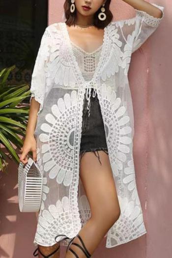 sexy see through lace lace-up beach cover-up(only cover-up）