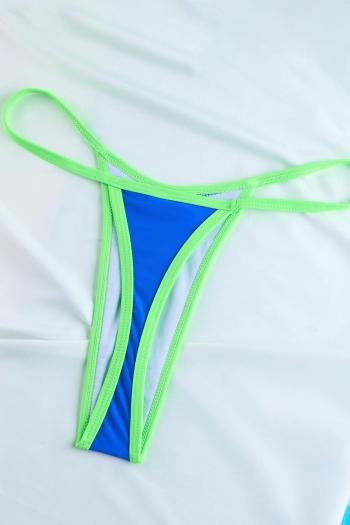 Sexy color-block unpadded backless sling bikini set