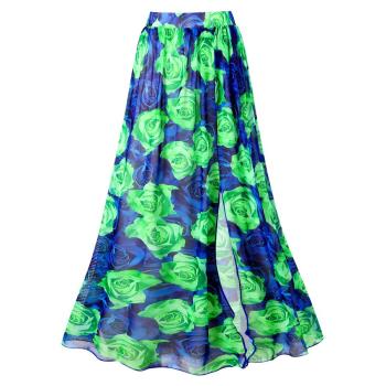 sexy floral printing split beach skirt cover-up