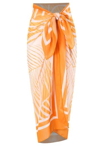 sexy graphic print beach wrap skirt cover-up