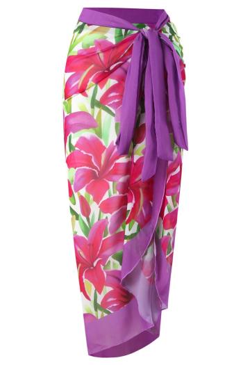 sexy floral printing chiffon beach wrap skirt cover-up