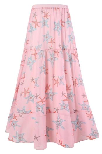 sexy two colors starfish printing beach skirt cover-up