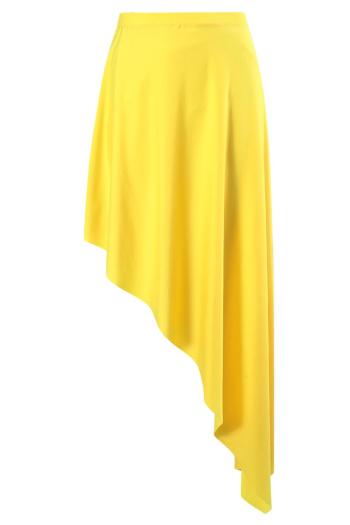 sexy pure color asymmetric beach skirt cover-up