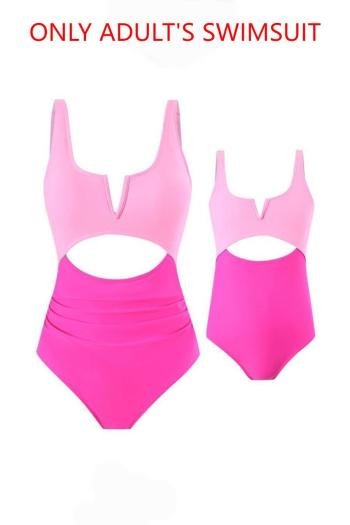 mom parent-child sexy color-block padded hollow one-piece swimsuit