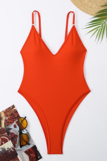 sexy 7 colors orange padded backless adjustable straps one-piece swimsuit