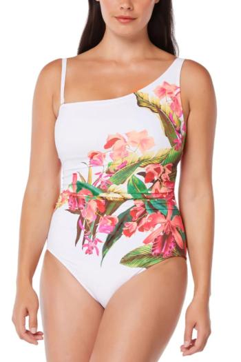 sexy plus size floral fixed printing padded one-piece swimsuit