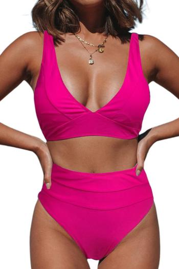 sexy two colors padded high waist backless adjustable straps tankini set