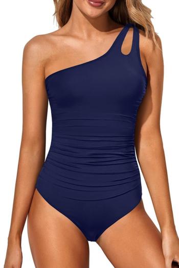 sexy 4 colors padded one shoulder one-piece swimsuit