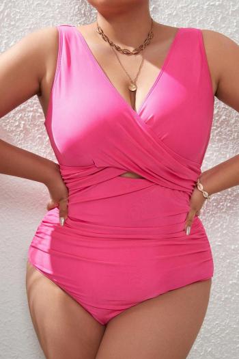 Sexy plus size 3 colors padded hollow cross backless one-piece swimsuit
