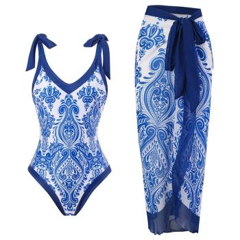 sexy printing padded one-piece swimsuit & skirt#1#(skirt only one size)