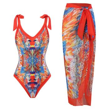 sexy printing padded one-piece swimsuit & skirt#5#(skirt only one size)