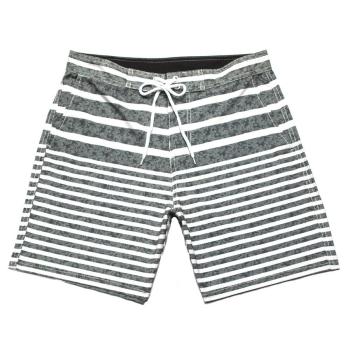 stylish plus size slight stretch surf quick-dry striped print men's board shorts