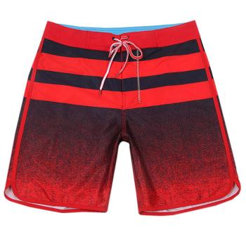 plus size slight stretch striped print quick dry surf rafting men board shorts#2