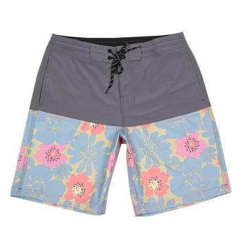 plus size slight stretch floral printing men's quick dry surf board shorts