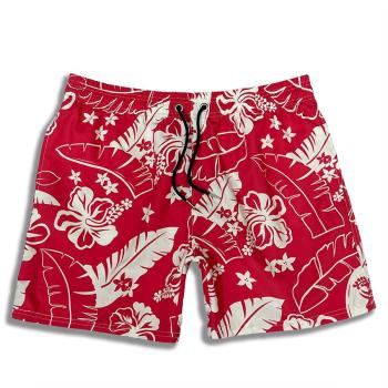 plus size slight stretch flower leaf printing quick dry men's beach shorts