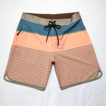 men casual slight stretch orange streak quick dry surfing shorts(size run small)