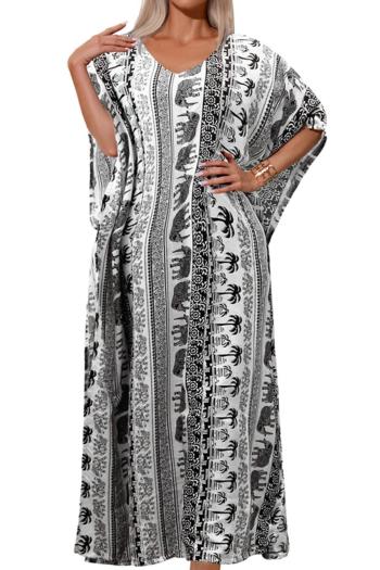 stylish zebra digital printing loose beach robe cover-up