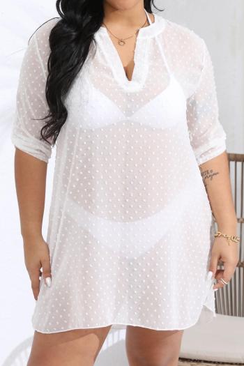 sexy plus size see through chiffon jacquard cover-up(only cover-up)