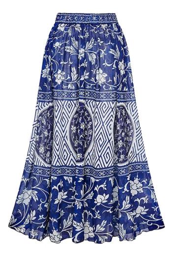 stylish floral graphic printing beach skirt cover-up