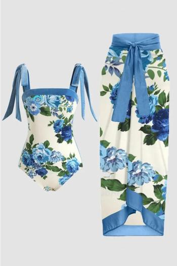 sexy flower printing padded one-piece swimsuit & skirt#3#(skirt only one size)