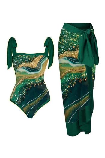 sexy digital printing padded one-piece swimsuit & skirt#3#(skirt only one size)
