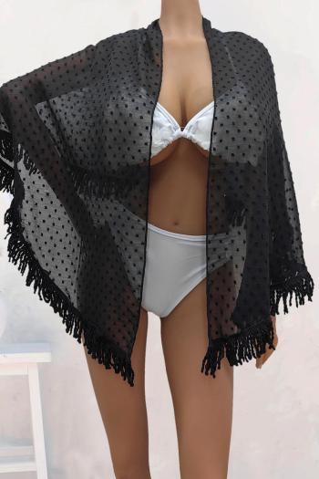 sexy see through chiffon tassel beach cover-up(only cover-up)