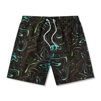beach style plus size non-stretch tie dye batch print lined men shorts