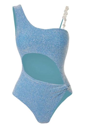 sexy padded hollow beading one-piece swimsuit