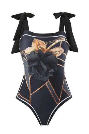 sexy flower printing padded one-piece swimsuit(wearable outside & inside)