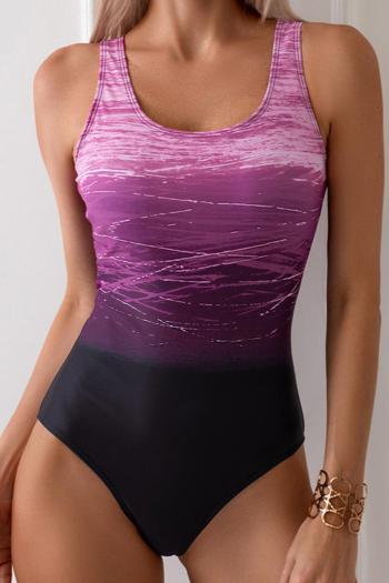 sexy gradient color padded backless one-piece swimsuit