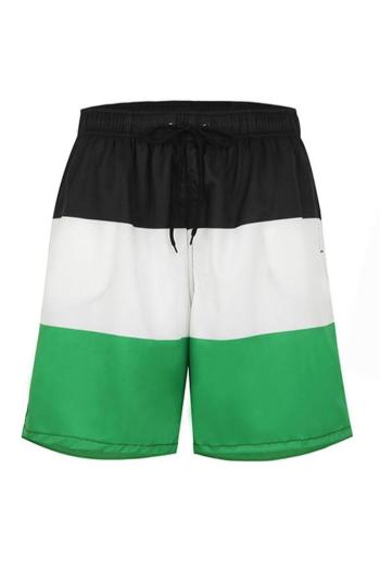 family couple style men plus size stripe color-block beach shorts with lined