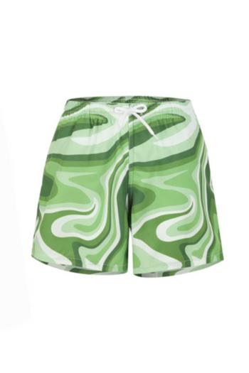 family couple style boy allover printing casual beach shorts with lined