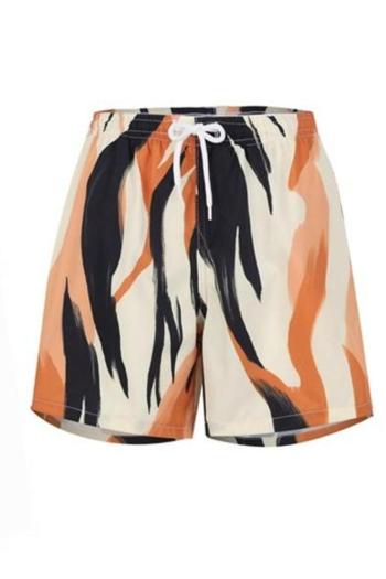 family couple style boy graphic printing casual beach shorts with lined