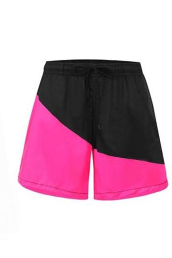 family couple style boy color-block casual beach shorts with lined